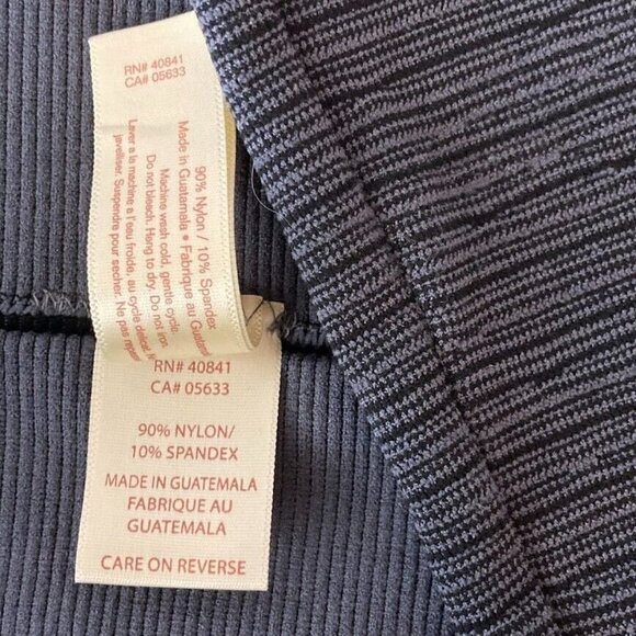 Aventura Striped Footless Tights L/XL Gray And Black - Picture 4 of 5